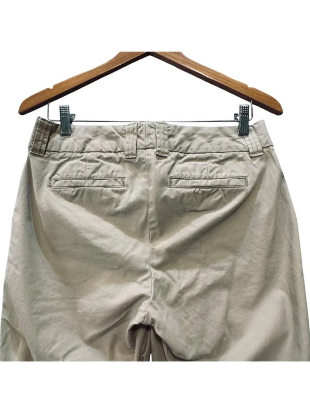 Gap Favorite Chinos Women's Size 4 Ankle Wide Leg Light Khaki Cotton Y2K Style - Picture 6 of 9